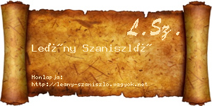 Leány Szaniszló névjegykártya